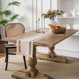 Natural Cotton Burlap Runner - Bohemian Style with Tassels - Julia M LifeStyles