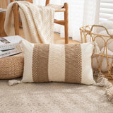 Bohemian Linen Fringed Throw Pillow Cover – Embroidered Decorative Cushion - Julia M LifeStyles