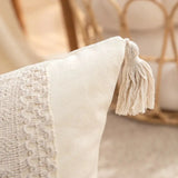 Bohemian Linen Fringed Throw Pillow Cover – Embroidered Decorative Cushion - Julia M LifeStyles