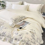 Butterfly Flowers Embroidery Luxury Bedding Set - Julia M LifeStyles
