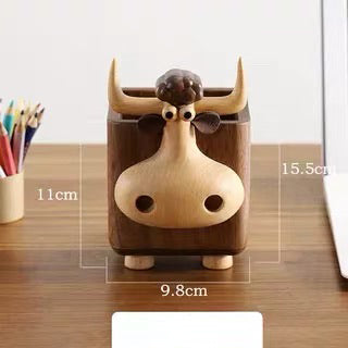 Solid wood pen holder ornament creative gift office desktop storage container hand carried gift