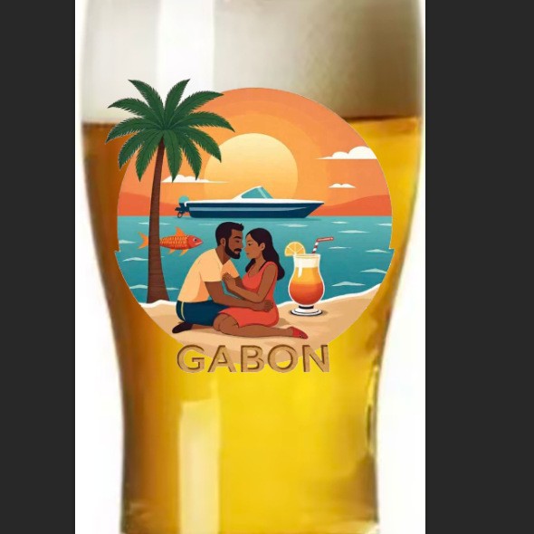 Colored glass bottle beer glass