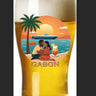 Colored glass bottle beer glass