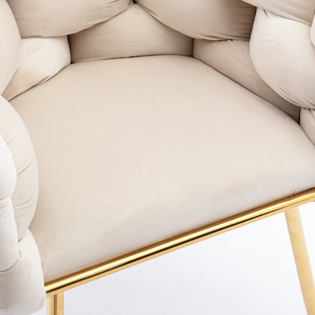 Luxury modern simple leisure velvet single sofa chair bedroom manicure table back chair beige Julia M Home & Kitchen