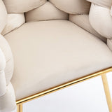 Luxury modern simple leisure velvet single sofa chair bedroom manicure table back chair beige Julia M Home & Kitchen