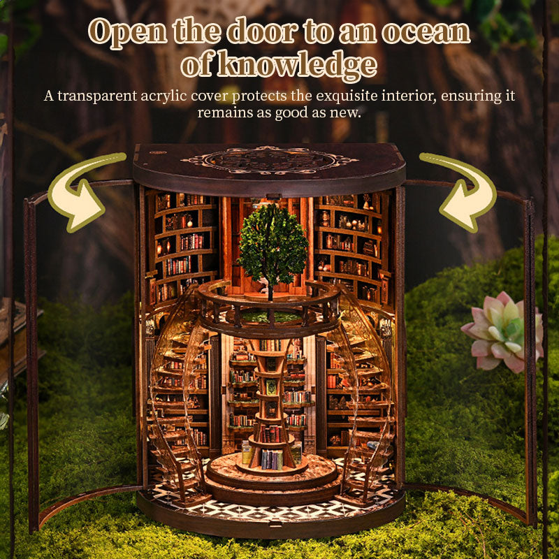 Elegant DIY Wooden Book Nook Kit – Luxe Miniature Bookend & Home Décor Craft