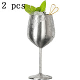 304 Stainless Steel Red Wine Glass Silver Rose Gold Goblets Juice Drink Champagne Goblet Party Barware Kitchen Tools 500ml