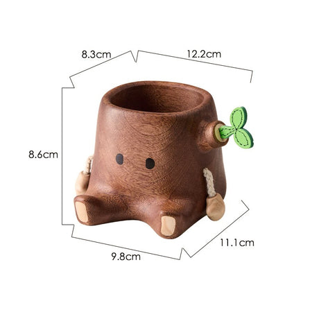 Solid wood pen holder ornament creative gift office desktop storage container hand carried gift