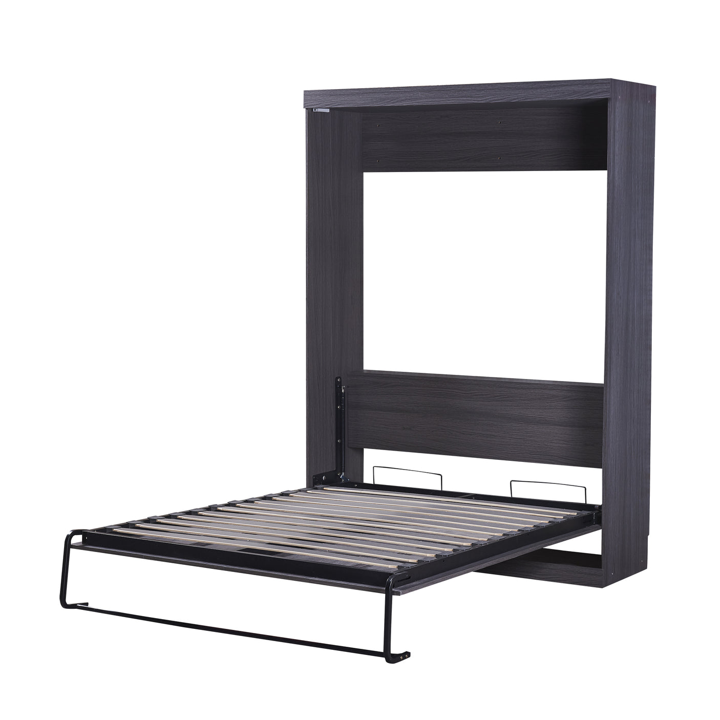 Full Size Murphy Bed with Wardrobe and Drawers, Storage Bed, can be Folded into a Cabinet, Gray - Julia M LifeStyles