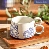 Hand-Painted Blue & White Ceramic Mug
