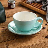 Nordic Ceramic Latte Cup – 300ml Artisan Coffee Cup with Contrast Rim