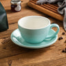 Nordic Ceramic Latte Cup – 300ml Artisan Coffee Cup with Contrast Rim