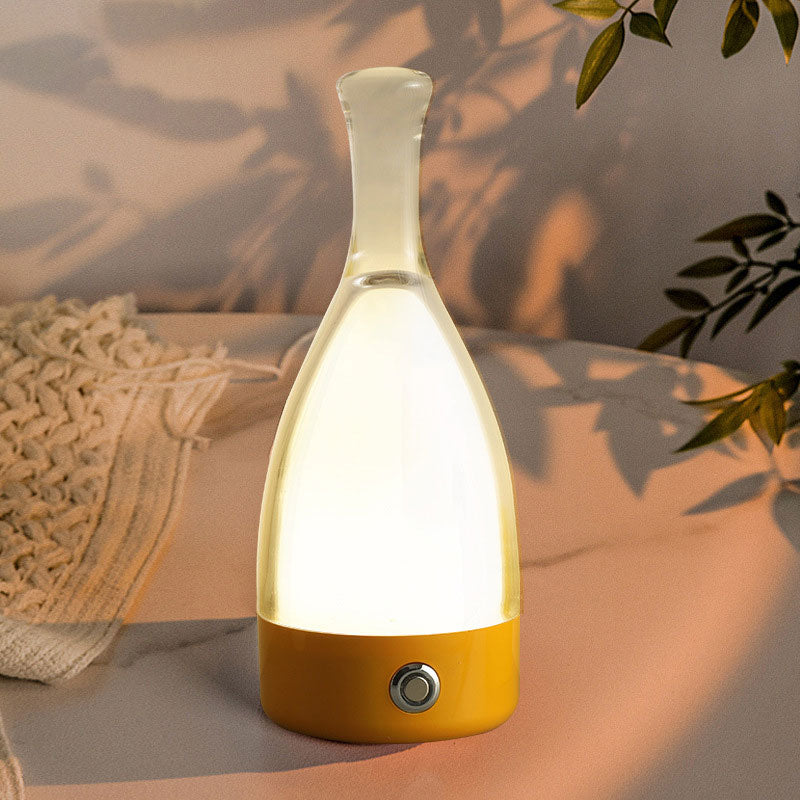 Wine Bottle Table Lamp INS Wind Light Luxury Creative Bedroom Bedside Lamp Net Red Clear Bar Decoration Charging Table Lamp Julia M Home & Kitchen