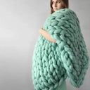 Cloudweave Chunky Knit Throw Blanket, Oversized Cozy Texture