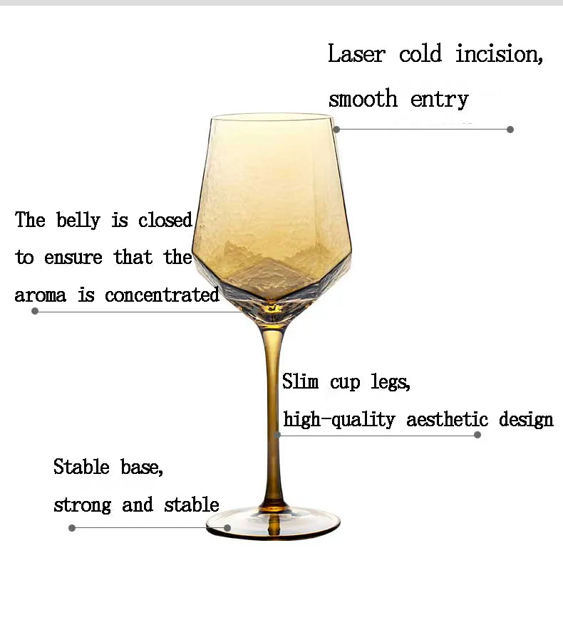 Hammered Diamond Amber Crystal Champagne Goblet Julia M Home & Kitchen