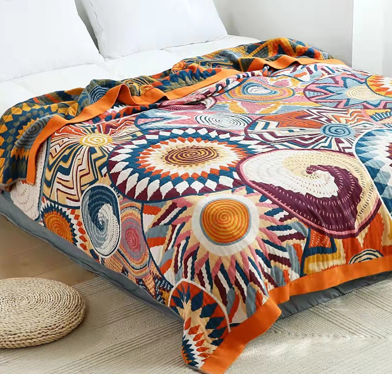 Bohemian Nordic Cotton Flannel Blanket – Ultra Soft, Stylish & Durable