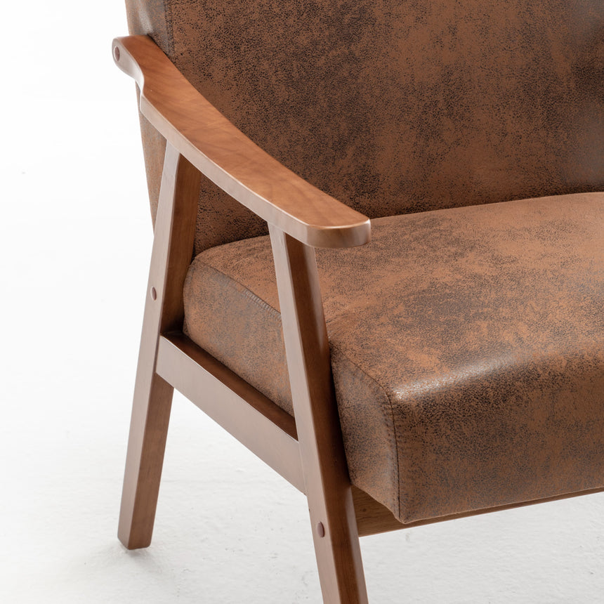 Medieval modern chair, solid wood frame living room chair, accent chair with ultra thick backrest - Julia M LifeStyles