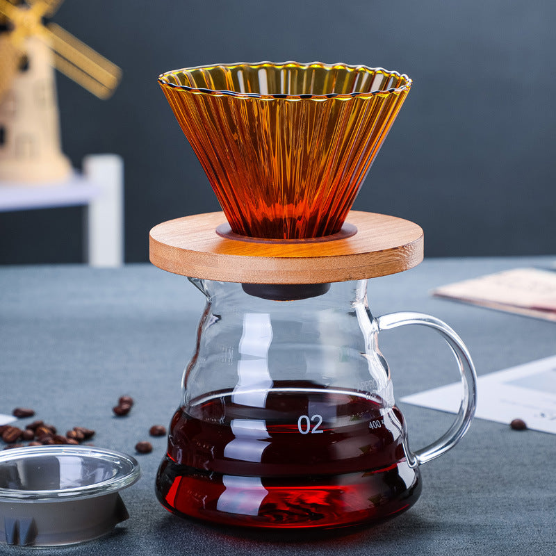Handmade Japanese 500ml Brown Glass Mini Coffee Pot Set eprolo
