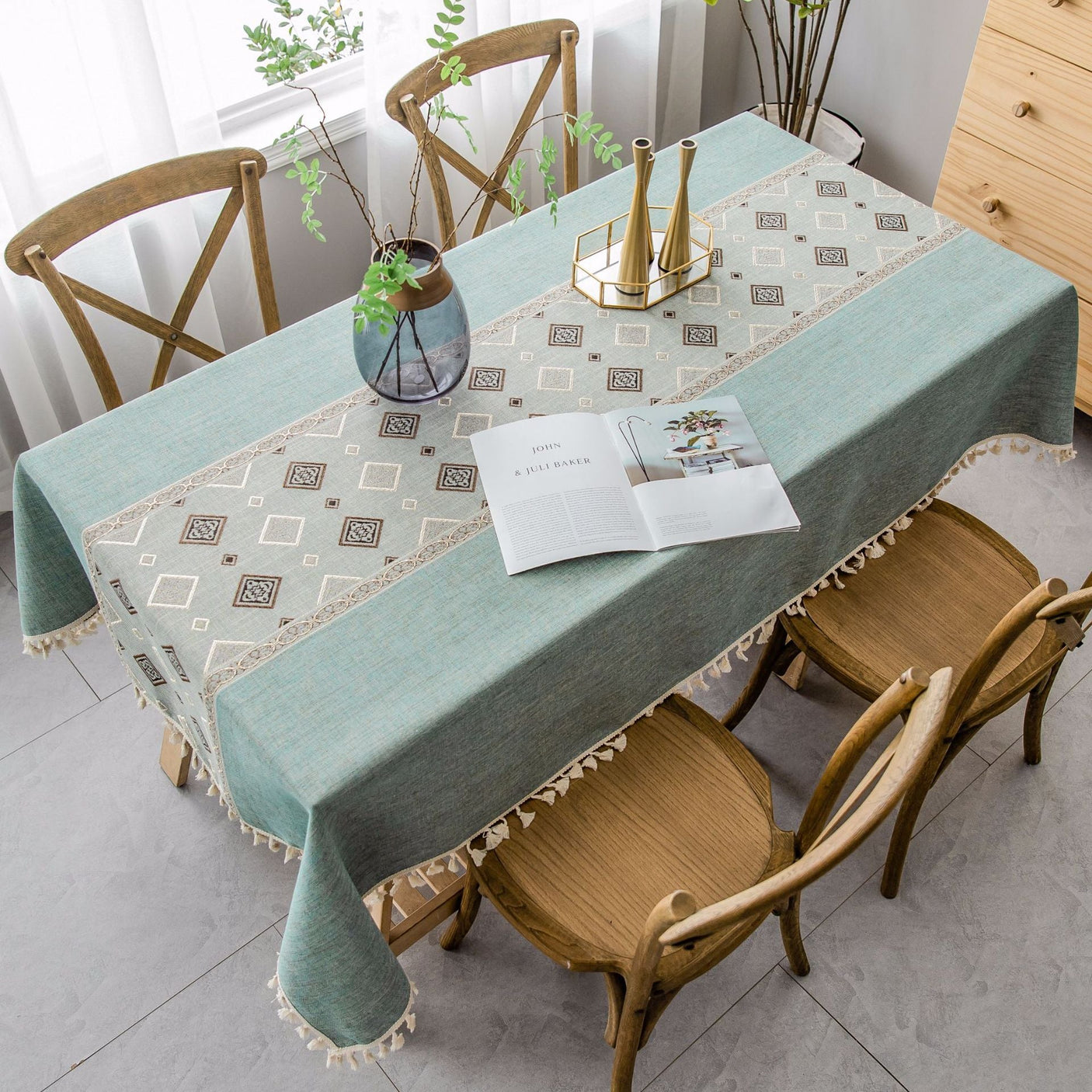 Linen Ethnic Style Linen Washable Tablecloth Pastoral Style Tablecloth Rectangular Table Flag Table Mat Tea Table Tablecloth Julia M Home & Kitchen