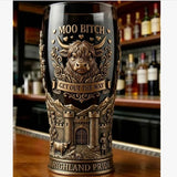 Colored glass bottle beer glass