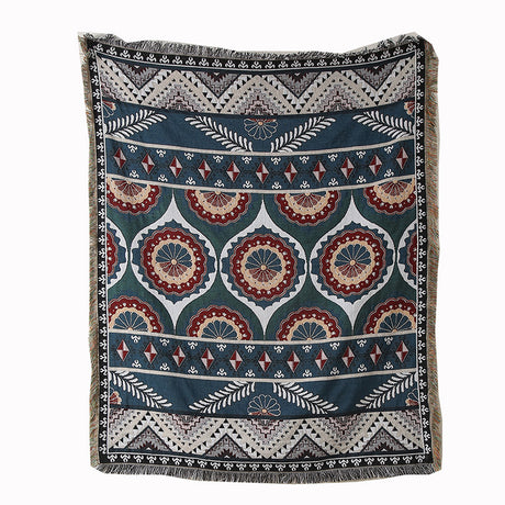 Artistic Cotton-Acrylic Knit Throw Blanket – Elegant American Style Designs
