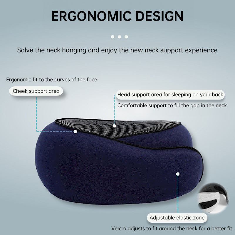 Travel Neck Pillow Memory Foam U-shaped Pillow Snail Style Travel Neck Support Portable Adjustable Soft Noon Break Sleep Pillows - Julia M LifeStyles