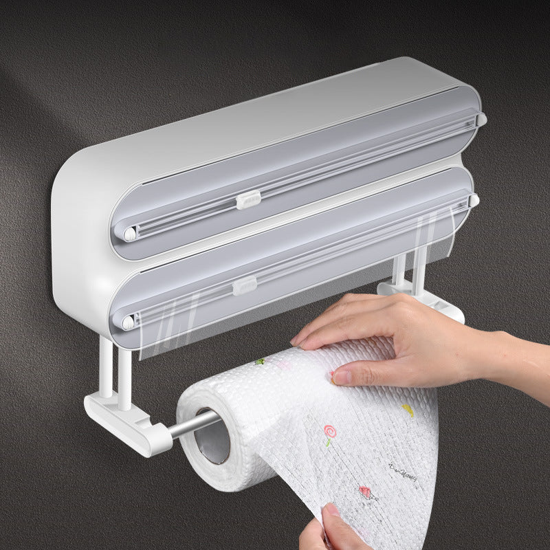 Wall-mounted plastic film cutter Adjustable baking tin paper cutter