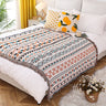 Artistic Cotton-Acrylic Knit Throw Blanket – Elegant American Style Designs