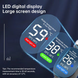 Black LED bathroom shower thermometer (0℃~99℃): accurate temp measurement, smart counter.