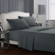 Pure Color Bedding Set Bed Linens Flat Sheet+Fitted Sheet+Pillowcase Queen/ King Size Gray Soft comfortable white Bed set40 - Julia M LifeStyles