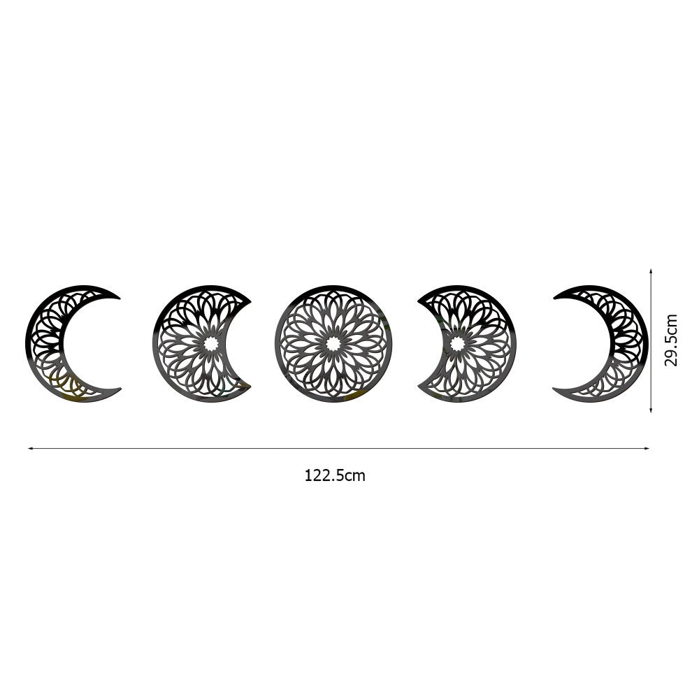 European Style 3D Stereoscopic Moon Phase Acrylic Mirror Wall Sticker