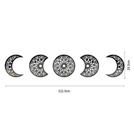 European Style 3D Stereoscopic Moon Phase Acrylic Mirror Wall Sticker