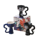 French Elegance Tall Stem Ceramic Mug Creative Ice Cream Cup Living Room Decor