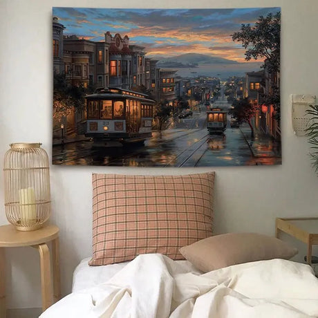 Cartoon-Style Cotton Bedside Tapestry for Dormitory Decor - Julia M LifeStyles