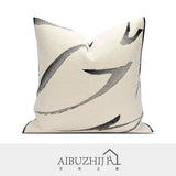 Classy Scandinavian Modern New Chinese Style Accessible Luxury Sofa Black and White Ink Painting Embroider Cotton Linen Classy Pillow Living Room Cushions - Julia M LifeStyles