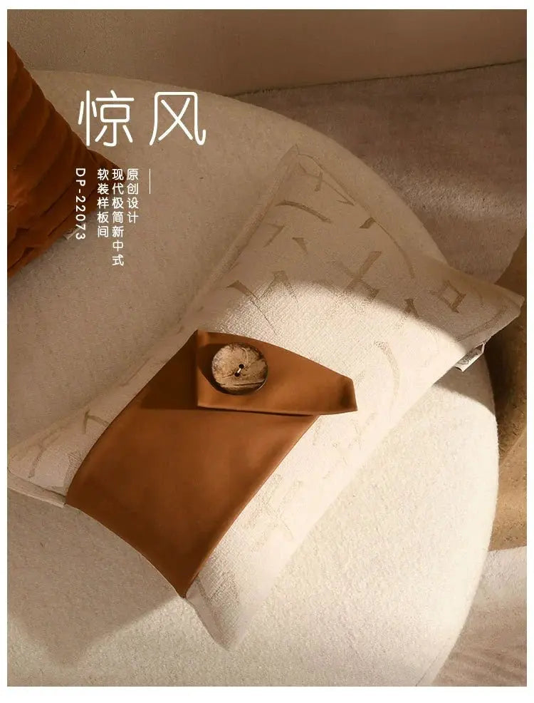 Classy Scandinavian Modern New Chinese Style Accessible Luxury Sofa Black and White Ink Painting Embroider Cotton Linen Classy Pillow Living Room Cushions - Julia M LifeStyles