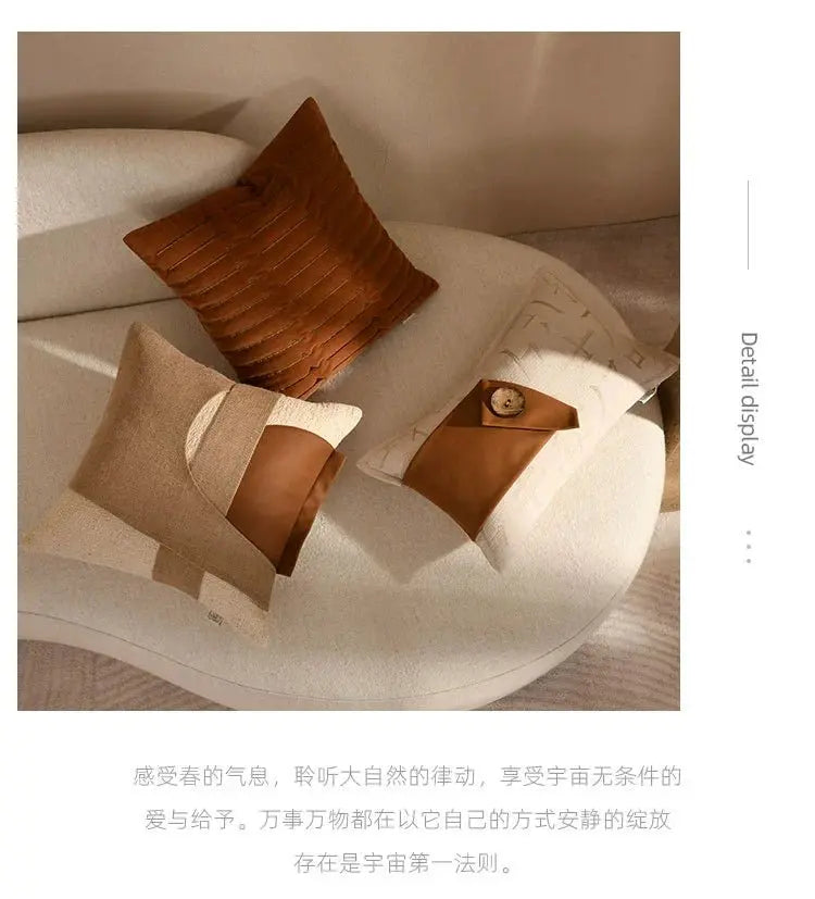 Classy Scandinavian Modern New Chinese Style Accessible Luxury Sofa Black and White Ink Painting Embroider Cotton Linen Classy Pillow Living Room Cushions - Julia M LifeStyles