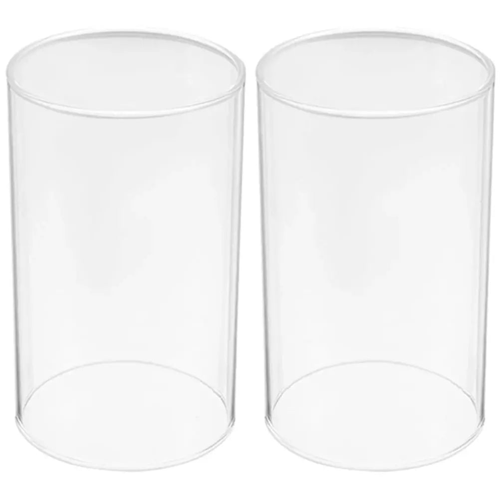 Clear Glass Tube Candleholder Shades - Set of 2 - Julia M LifeStyles