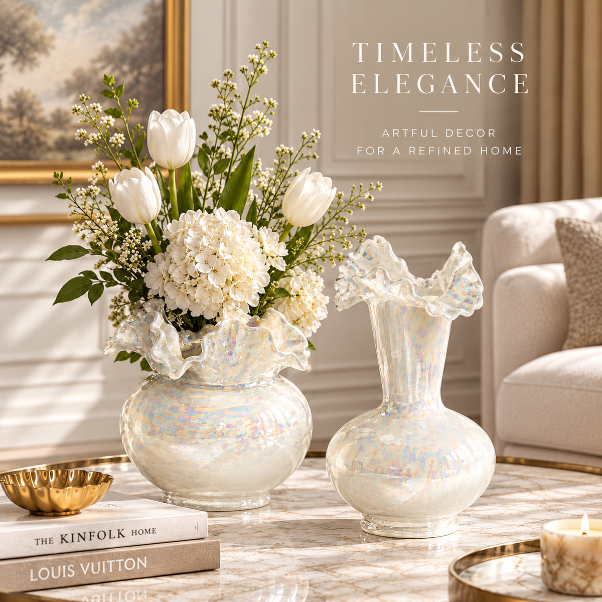 Modern Ceramic Decorative Vase – Dream White