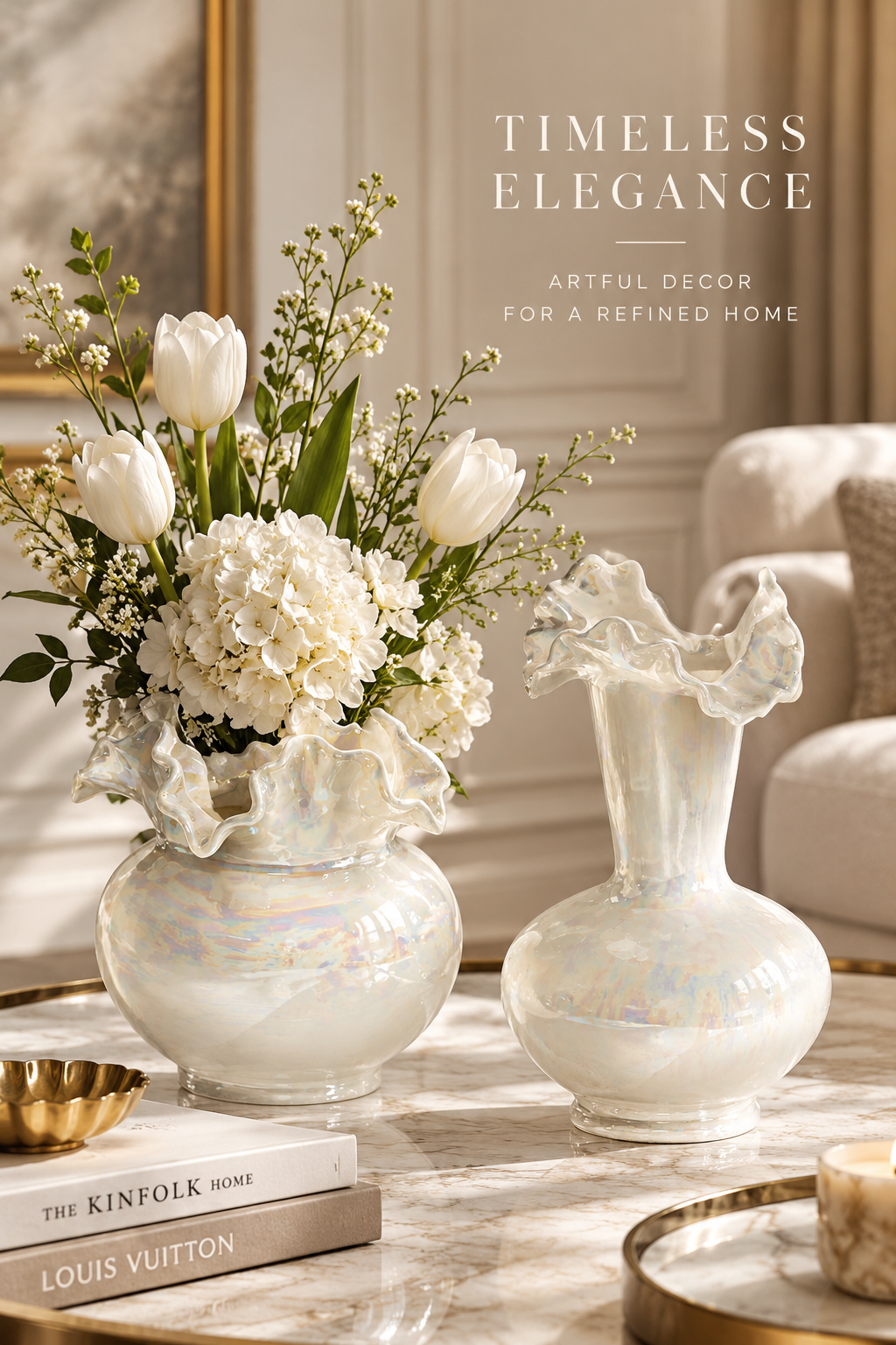Modern Ceramic Decorative Vase – Dream White