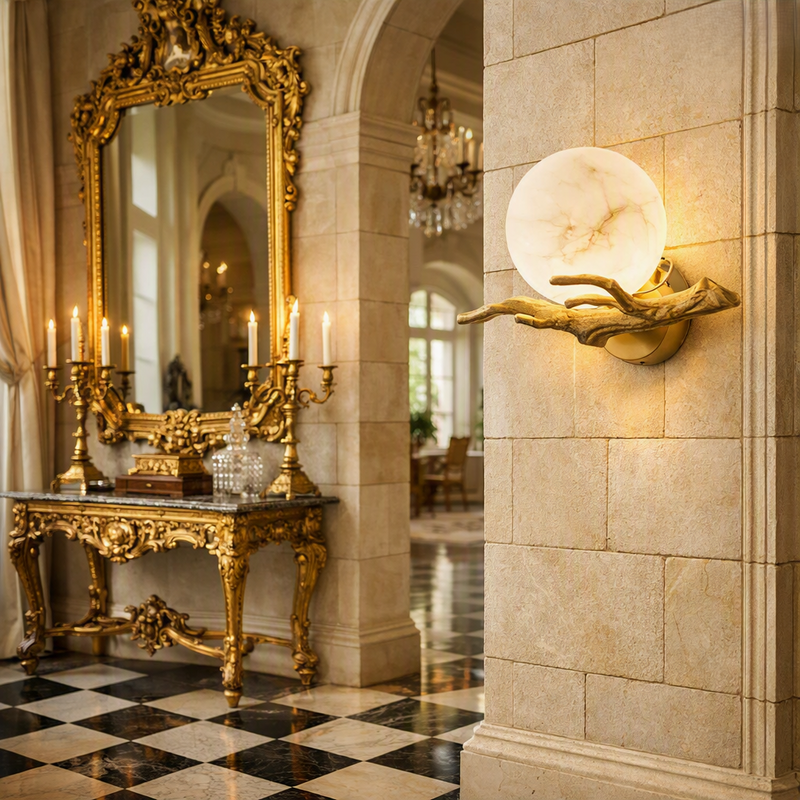 Carrara Marble Outdoor Wall Sconce
