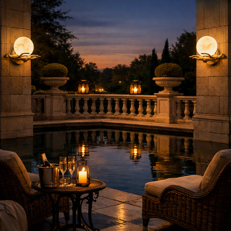 Carrara Marble Outdoor Wall Sconce