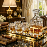 Whiskey Glass &amp; Decanter Set | 7-Piece Barware Set
