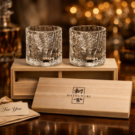Crystal Whiskey Glass Set with Coasters