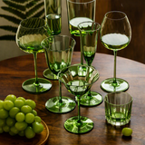Vintage Green Red Wine Cup Glass Goblet Champagne Cup Cocktail Martini Glass  Home Drinking Utensils Crystal Cup