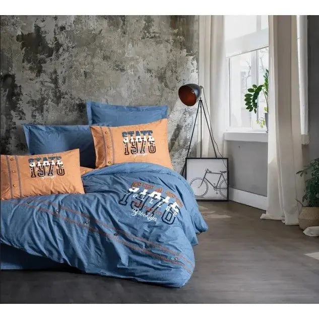 Cotton Box Mood Embroidered Ranforce Double Duvet Cover Set Cinnamon State 8680108071151 Julia M LifeStyles