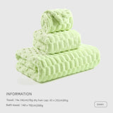 Cotton Towel Set with Hair-Drying Cap - Julia M LifeStyles
