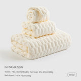 Cotton Towel Set with Hair-Drying Cap - Julia M LifeStyles