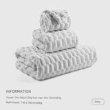 Cotton Towel Set with Hair-Drying Cap - Julia M LifeStyles