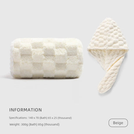 Cotton Towel Set with Hair - Drying Cap - Julia M LifeStyles